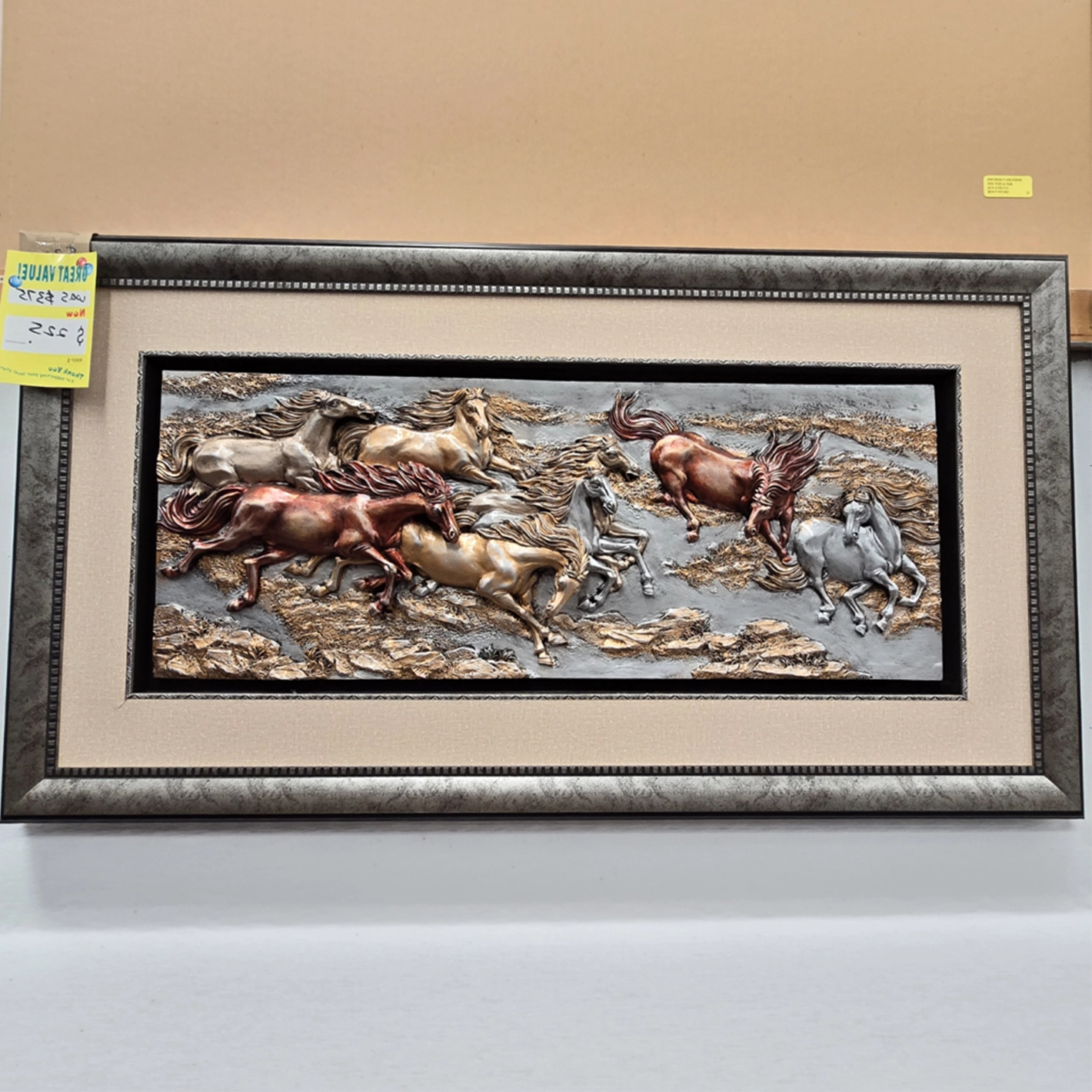 Galloping Grace: 3D Running Horses Wall Art